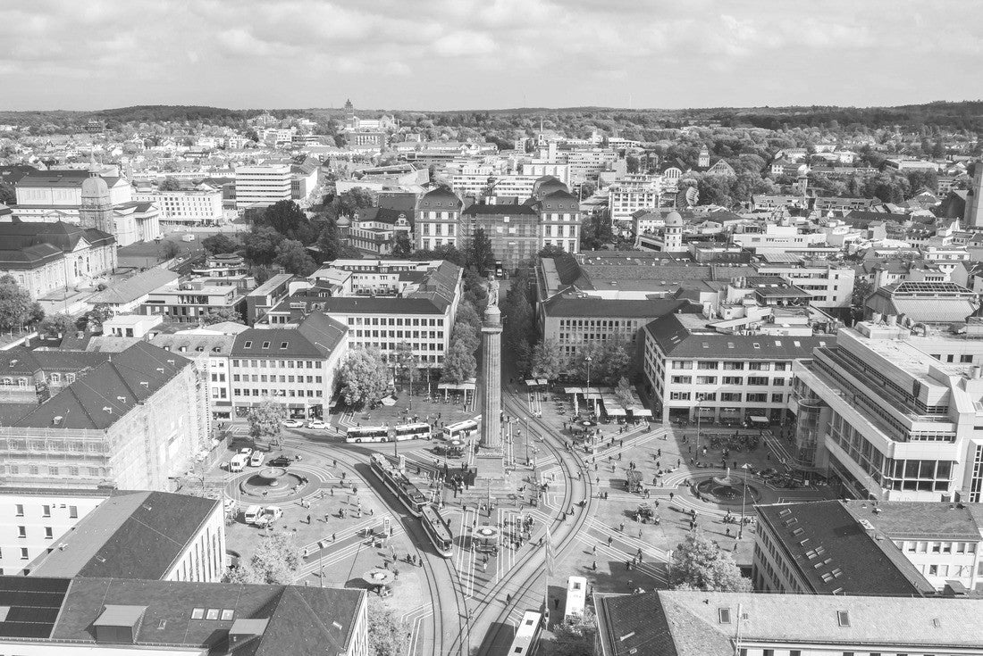 Summer cityscape of Darmstadt, Germany 2000pc PuzzleBlack and White