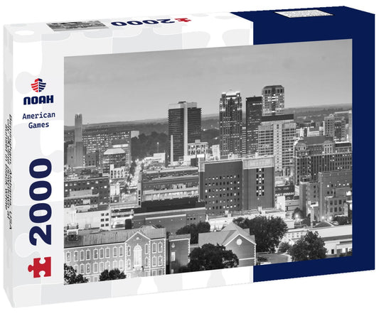 Noah Jigsaw Puzzle Birmingham, Alabama, USA city skyline downtown at sunset in black white 2000 pieces