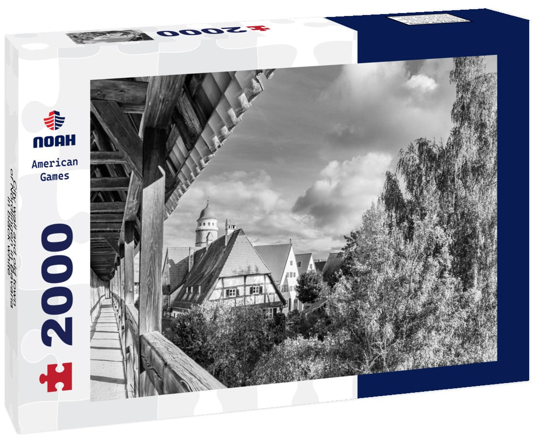 City wall and old town of Nördlingen in Bavaria 2000pc PuzzleBlack and White