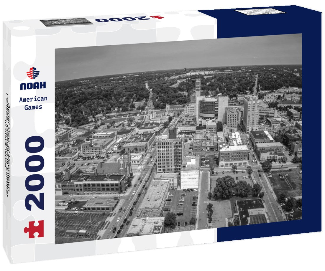 Aerial View of Downtown Pontiac, Michigan in Summer 2000pc PuzzleBlack and White
