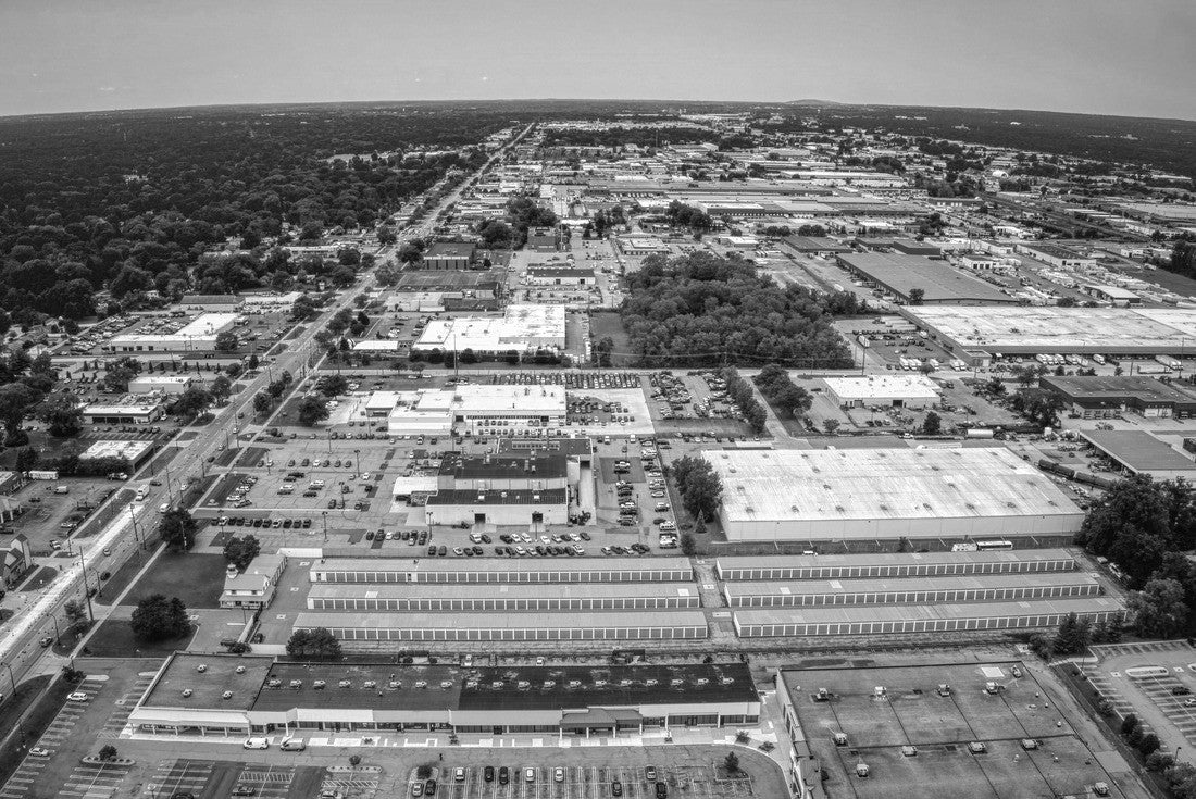 Aerial View of the Detroit Suburb of Livonia, Michigan 2000pc PuzzleBlack and White