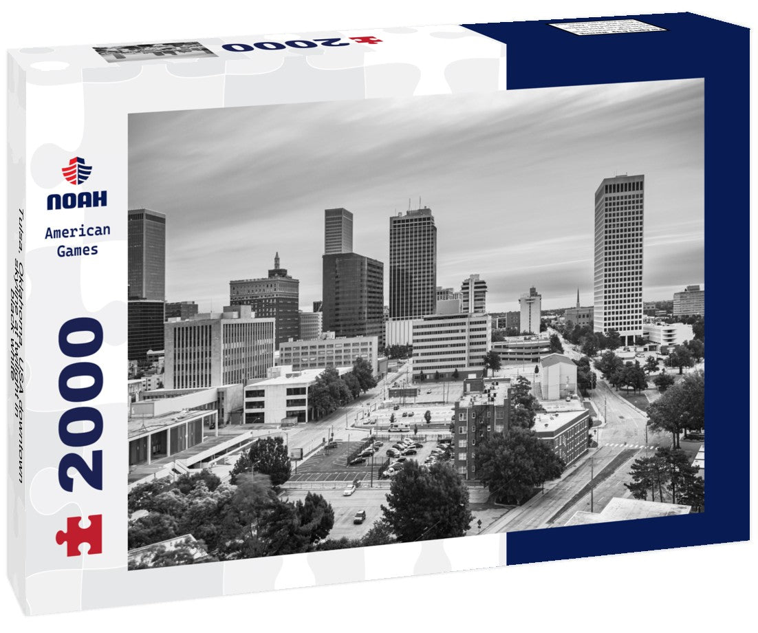 Tulsa, Oklahoma, USA downtown skyline at twilight 2000pc PuzzleBlack and White