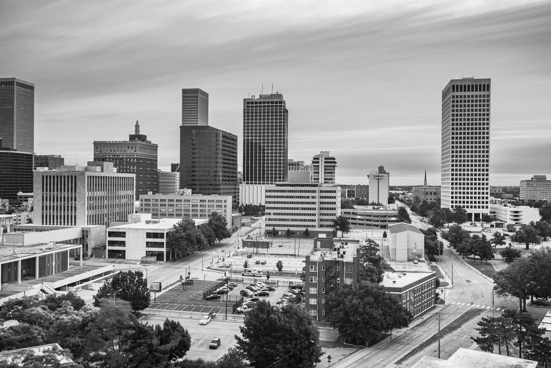 Tulsa, Oklahoma, USA downtown skyline at twilight 2000pc PuzzleBlack and White