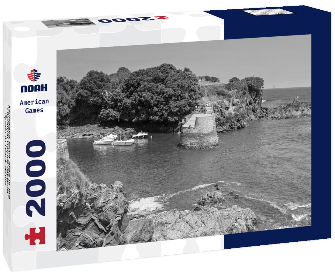 Mundaka town area in the Urdaibai nature reserve, Spain 2000pc PuzzleBlack and White