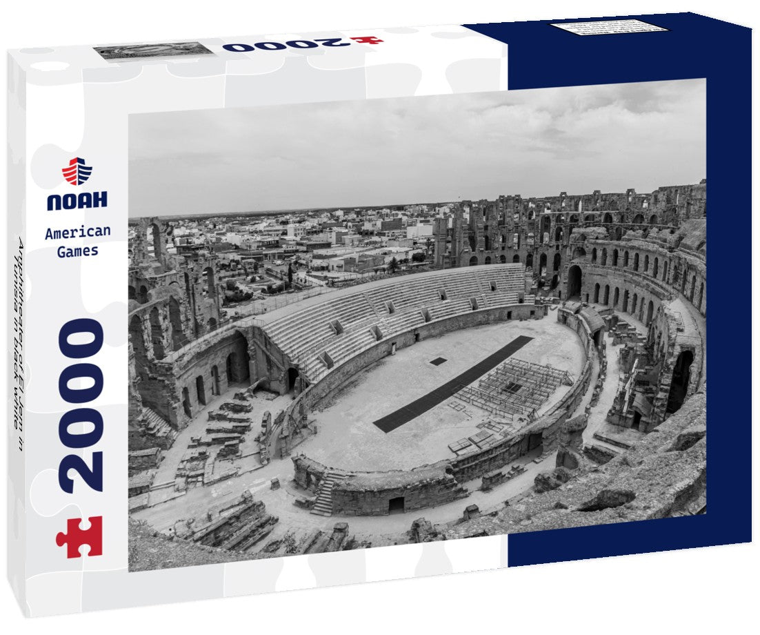 Noah Jigsaw Puzzle Amphitheater of El Jem in Tunisia in black white 2000 pieces