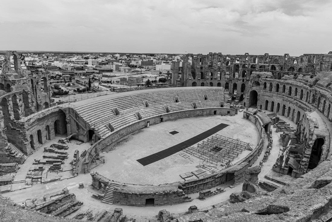 Noah Jigsaw Puzzle Amphitheater of El Jem in Tunisia in black white 2000 pieces