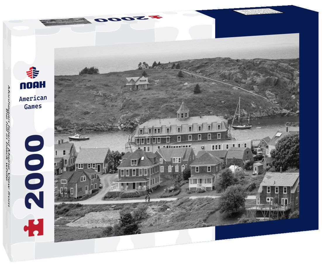 Monhegan Island Maine View from the hill 2000pc PuzzleBlack and White