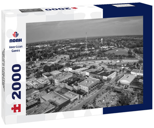 Noah Jigsaw Puzzle Aerial view of the Chicago suburb of Crystal Lake, Illinois in black white 2000 pieces