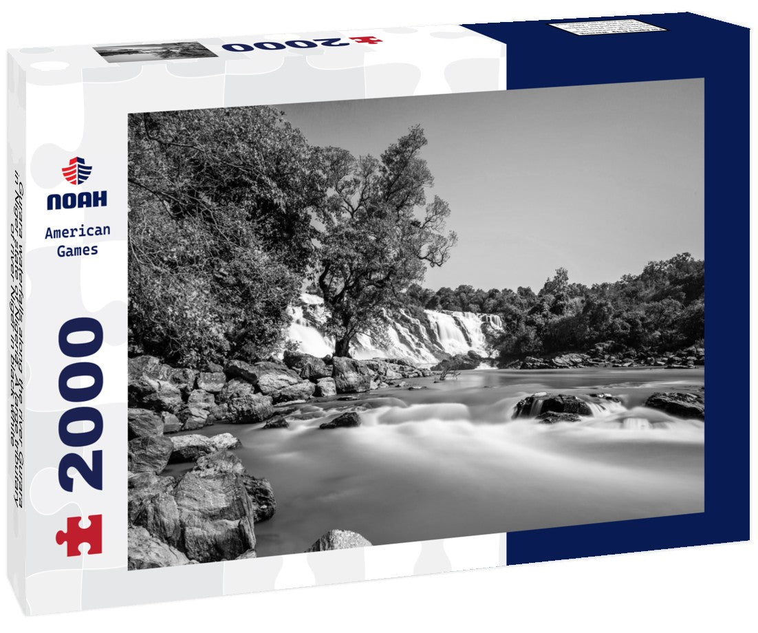 Gurara waterfalls along the river Gurara in Niger state of Nigeria. A large tributary of river Niger 2000pc PuzzleBlack and White