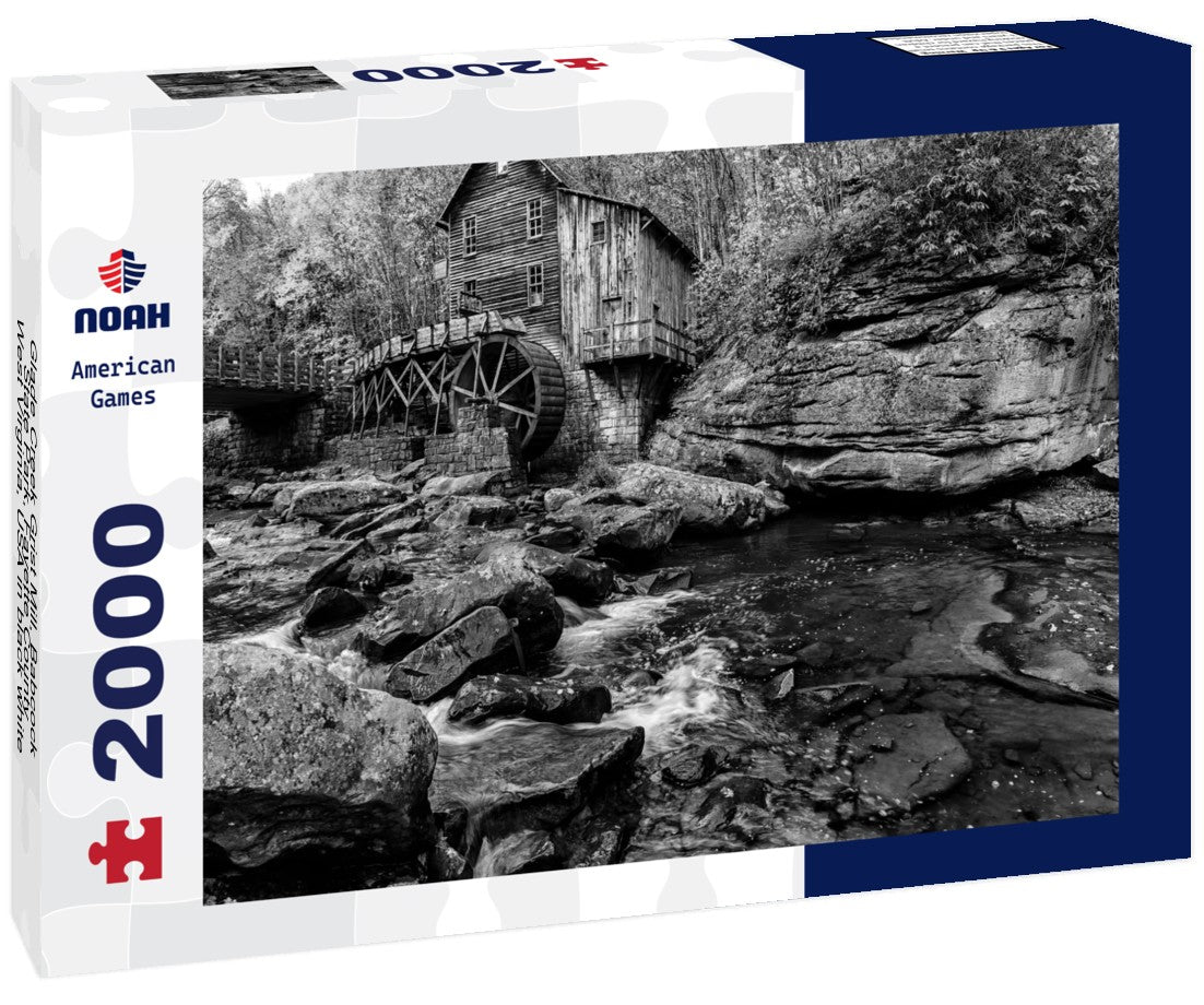 Glade Creek Grist Mill, Babcock State Park, Fayette County, West Virginia, USA 2000pc PuzzleBlack and White