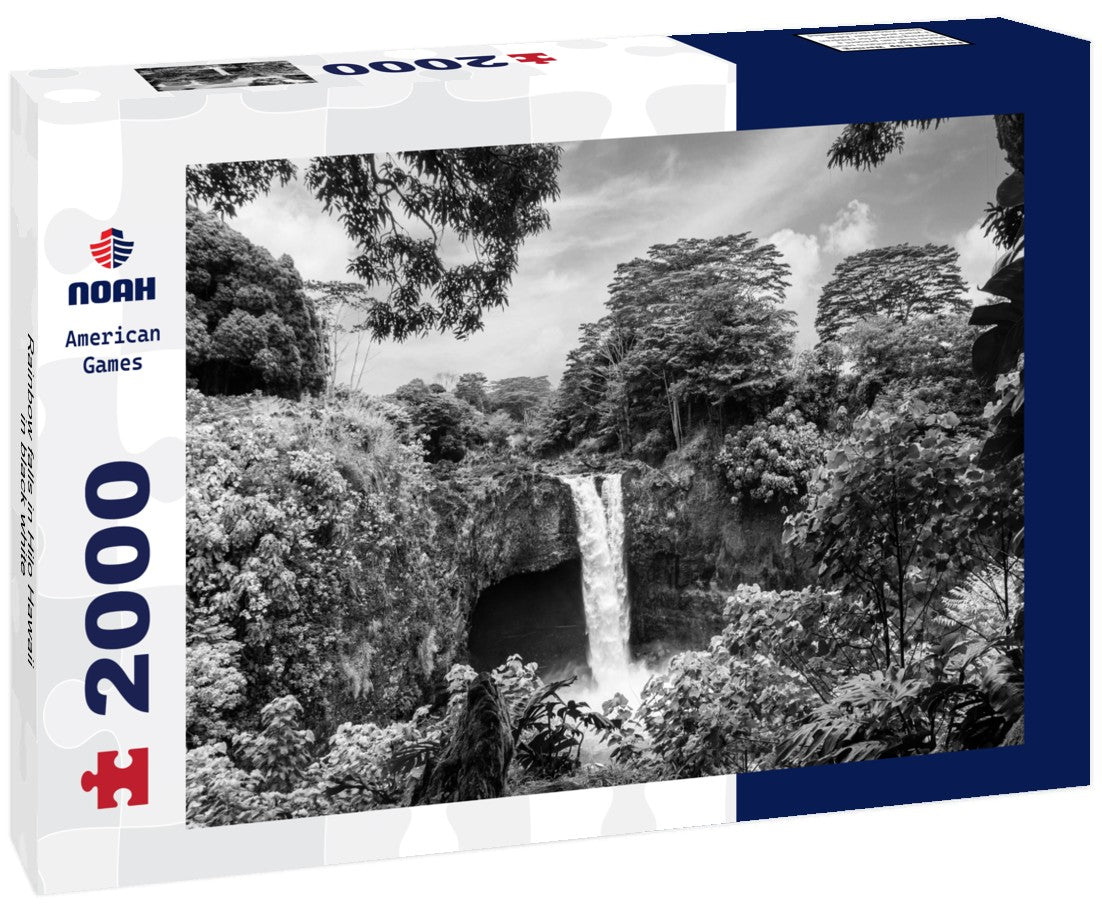 Rainbow falls in Hilo Hawaii 2000pc PuzzleBlack and White