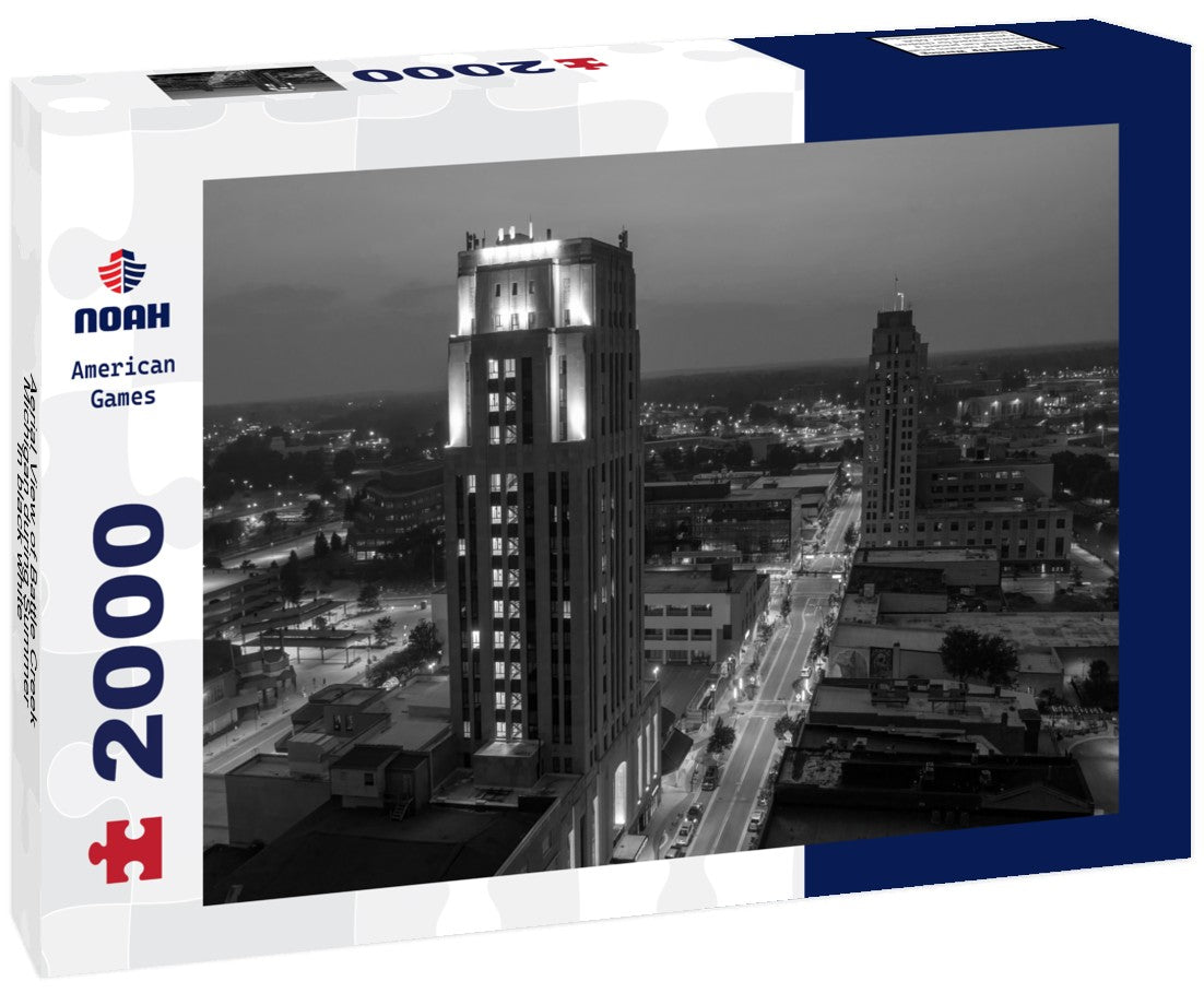 Aerial View of Battle Creek, Michigan during Summer 2000pc PuzzleBlack and White