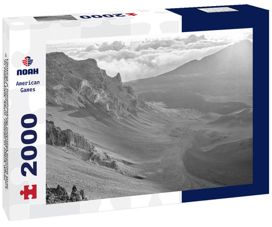 Noah Jigsaw Puzzle Viewing a breathtaking morning sunrise over a dormant volcano at Haleakala National Park in Haleakala, Maui, Hawaii in black white 2000 pieces