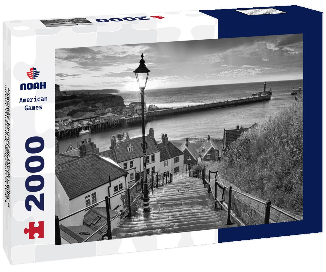 Dramatic Sunset at Whitby after a shower on a Summer Evening. North Yorkshire, England 2000pc PuzzleBlack and White