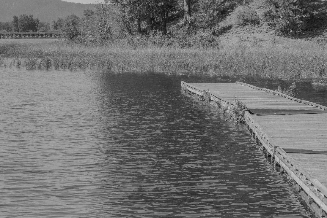Beautiful Round Lake near Plummer in Heyburn State Park, Benewah County, Idaho 2000pc PuzzleBlack and White