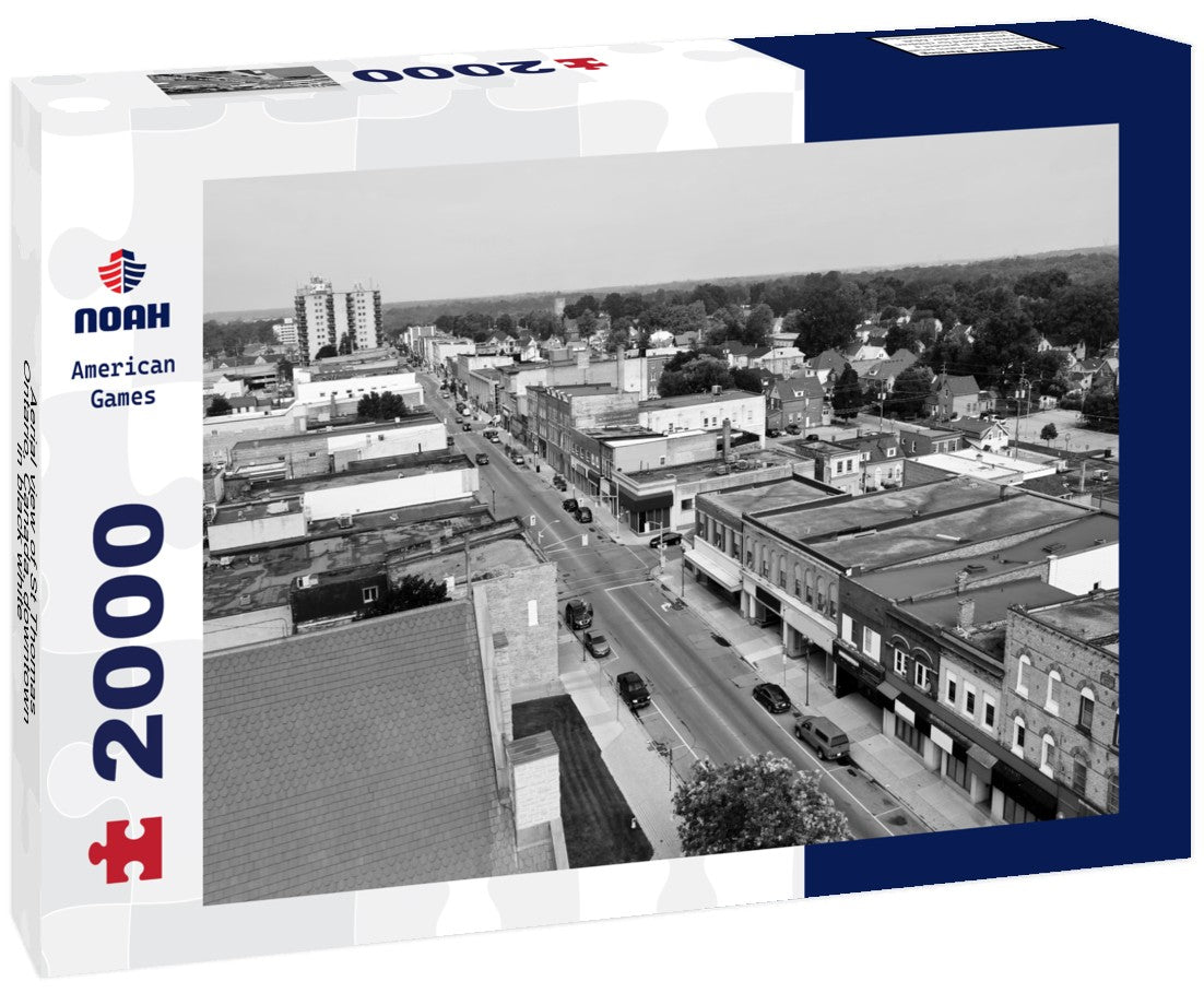 Aerial view of St Thomas, Ontario, Canada, downtown 2000pc PuzzleBlack and White