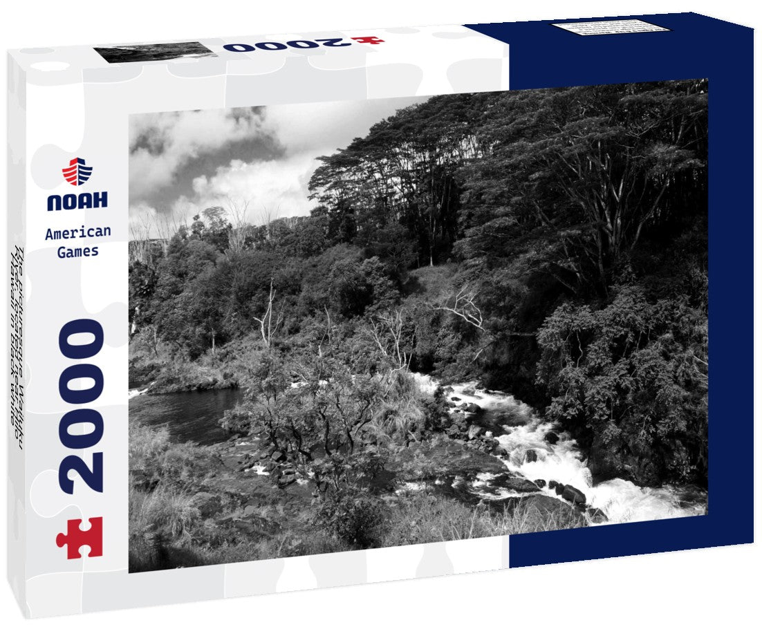 The picturesque Wailuku River, located near Hilo, Hawaii 2000pc PuzzleBlack and White