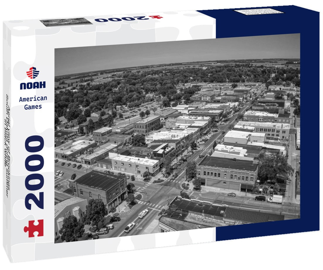 Aerial view of Brookings, South Dakota during summer 2000pc PuzzleBlack and White