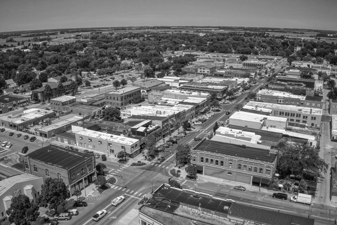 Aerial view of Brookings, South Dakota during summer 2000pc PuzzleBlack and White