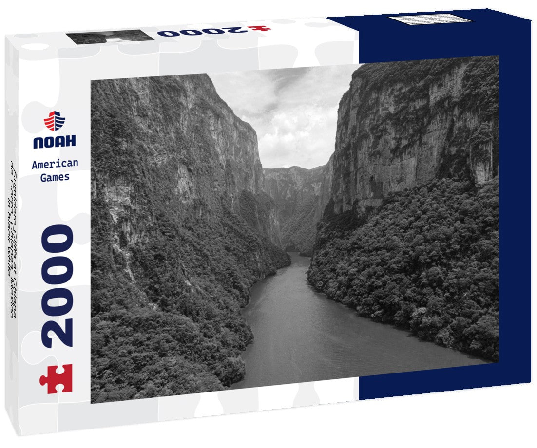 Sumidero Cliffs at Chiapa de Corzo, Chiapas, Mexico 2000pc PuzzleBlack and White