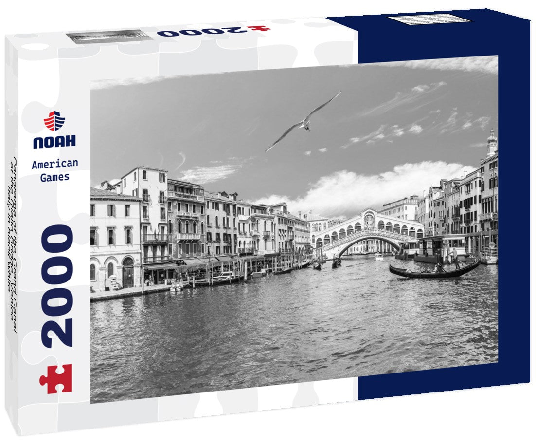 the Grand Canal at the Rialto Bridge, Venice, Italy 2000pc PuzzleBlack and White