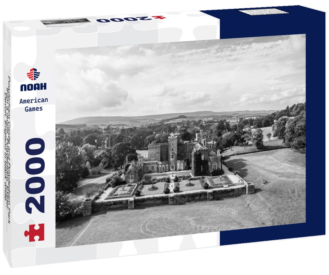 Powderham Castle and Powderham Park from a drone, Powderham, Exeter, Devon, England 2000pc PuzzleBlack and White