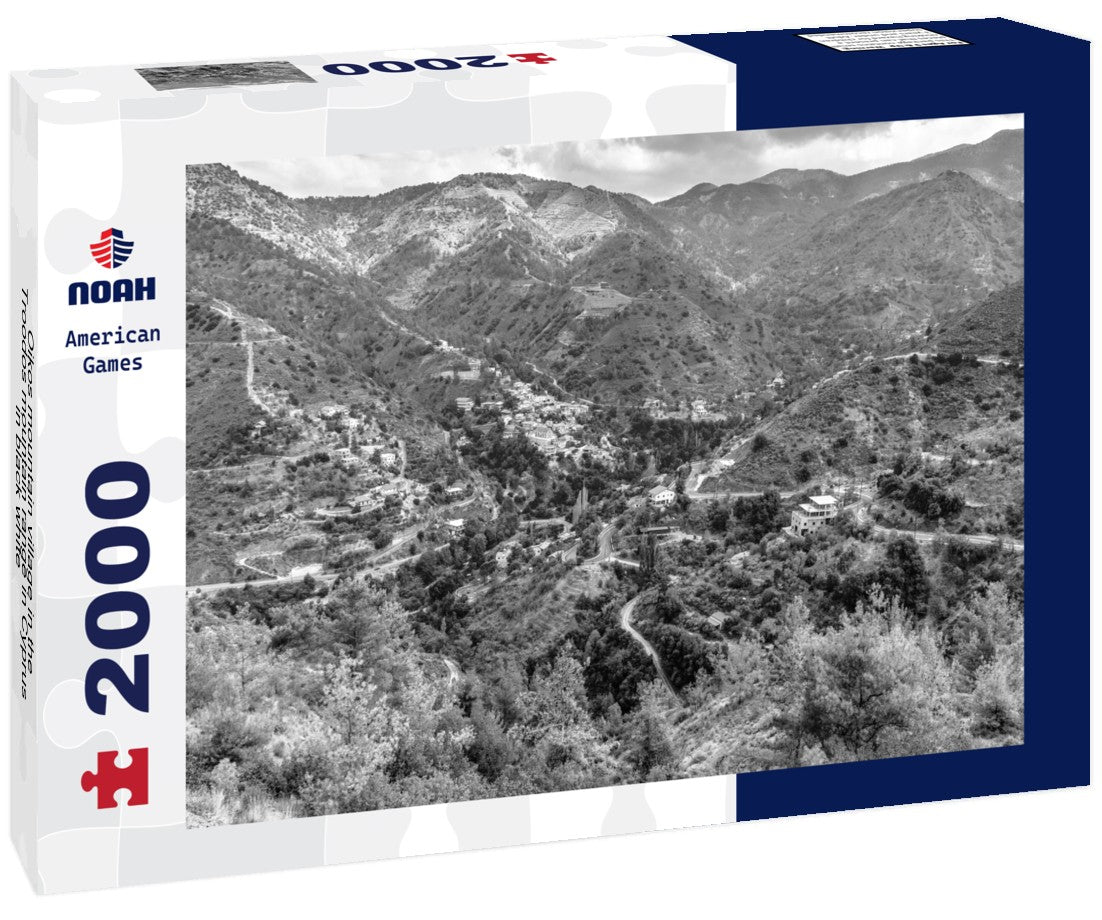 Oikos mountain village in the Troodos mountain range in Cyprus 2000pc PuzzleBlack and White