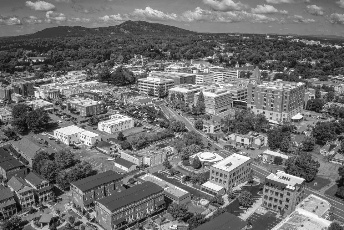 Aerial view of Atlanta suburb of Marietta, Georgia 2000pc PuzzleBlack and White