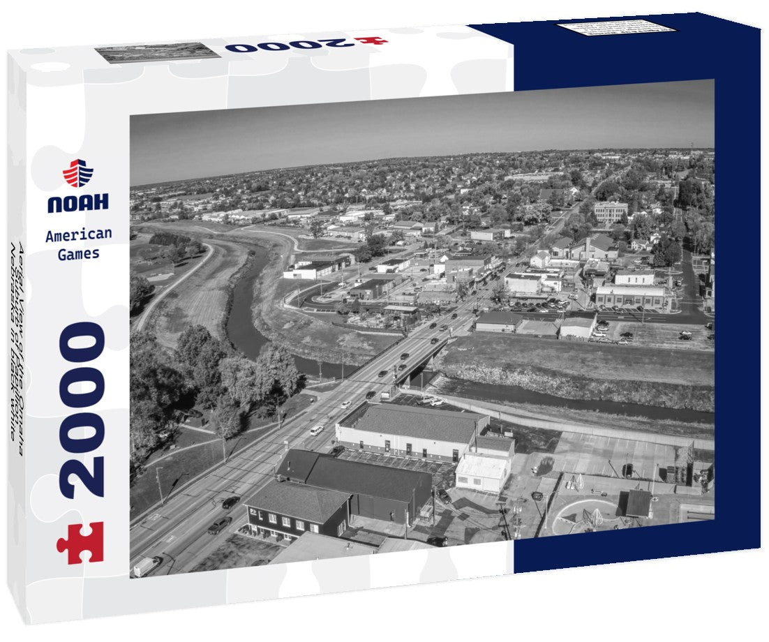 Aerial View of the Omaha Suburb of Papillion, Nebraska 2000pc PuzzleBlack and White