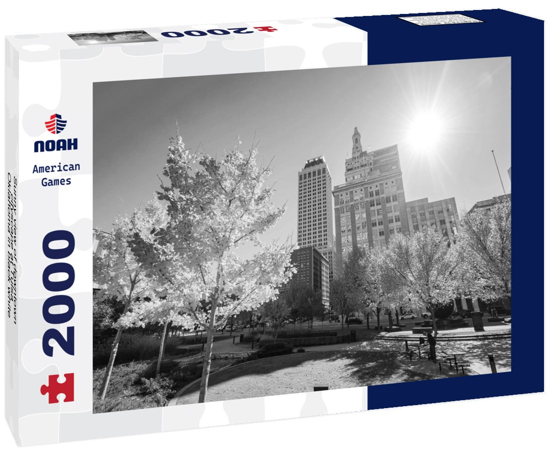Sunny view of downtown cityscape at Tulsa, Oklahoma 2000pc PuzzleBlack and White