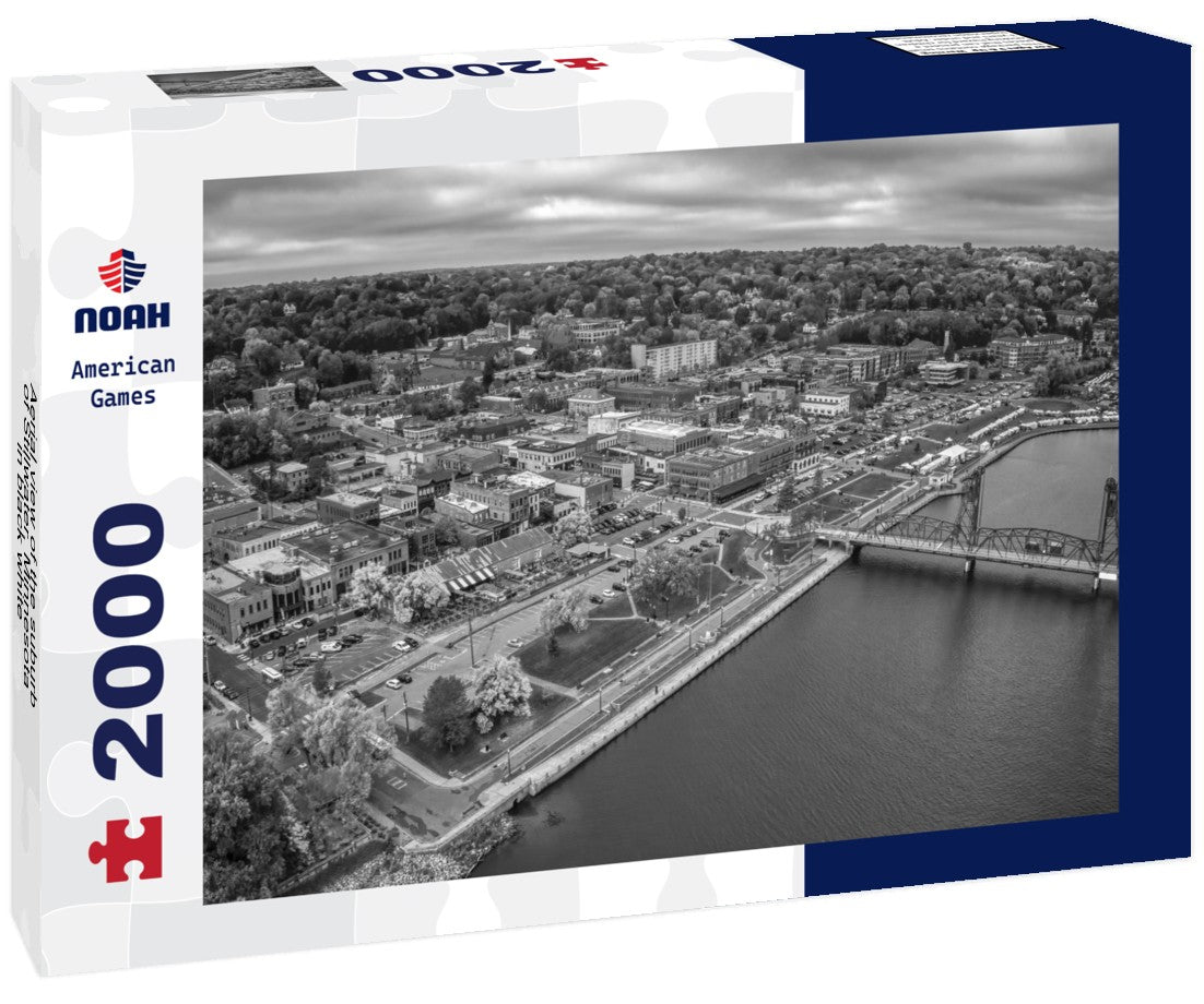 Aerial view of the suburb of Stillwater, Minnesota 2000pc PuzzleBlack and White