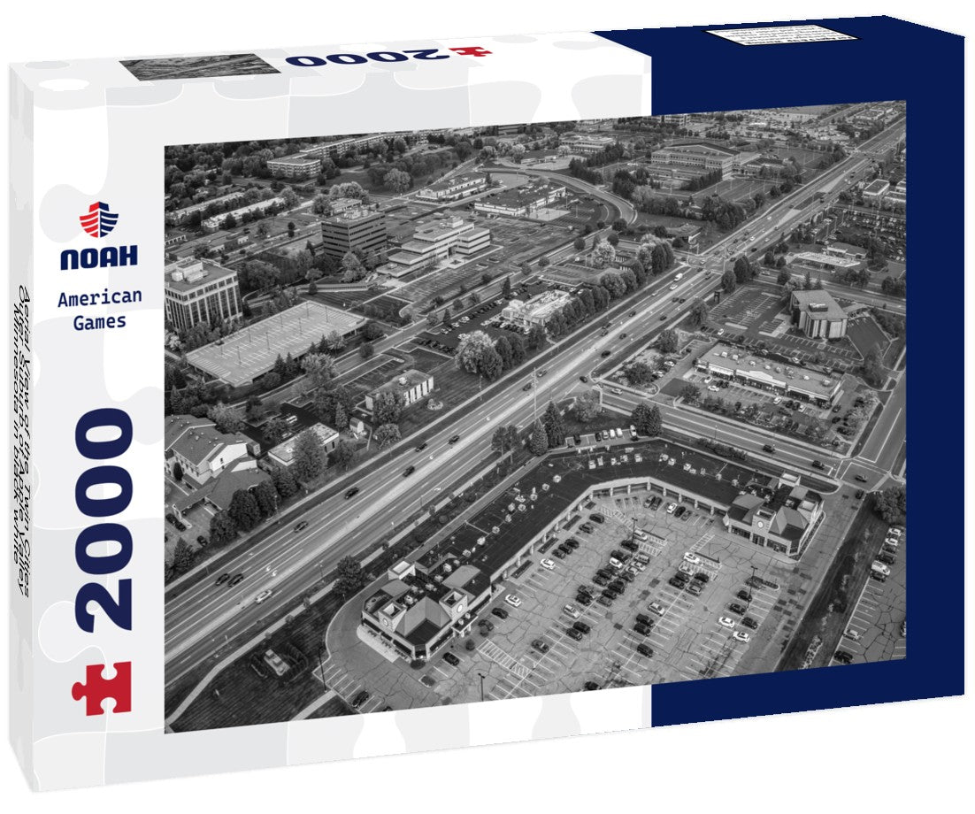 Aerial View of the Twin Cities Outer Suburb of Apple Valley, Minnesota 2000pc PuzzleBlack and White