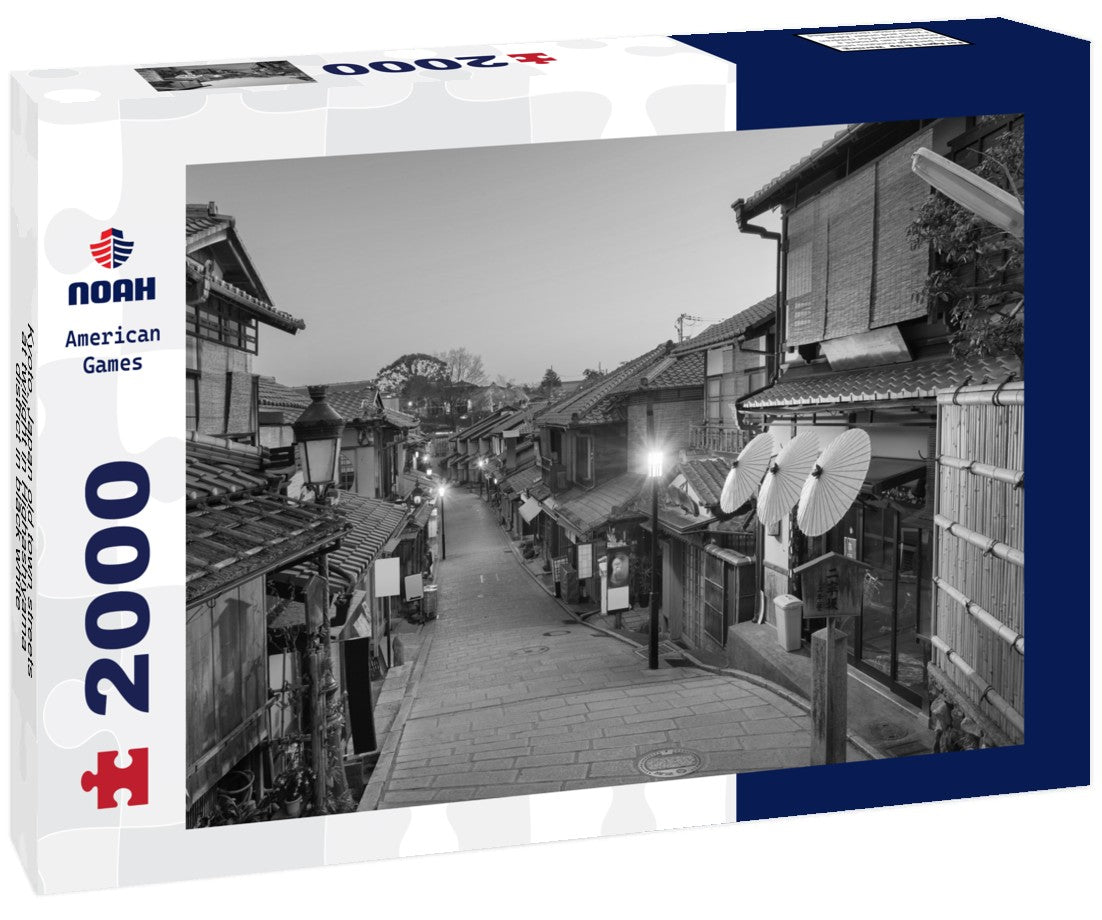 Kyoto, Japan old town streets at twilight in Highashiyama district 2000pc PuzzleBlack and White
