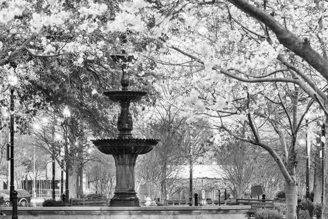 Macon, Georgia, USA downtown square in spring season with the fountain 2000pc PuzzleBlack and White