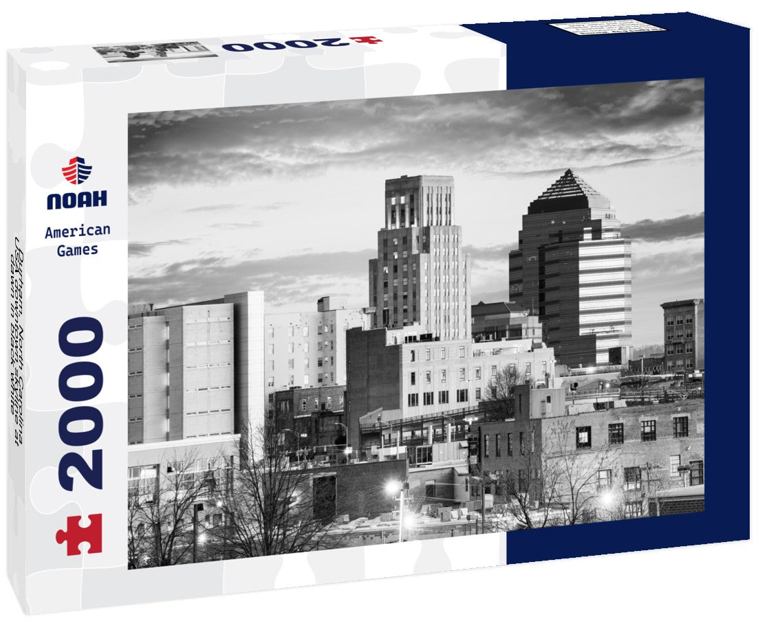 Durham, North Carolina, USA downtown skyline at dawn 2000pc PuzzleBlack and White