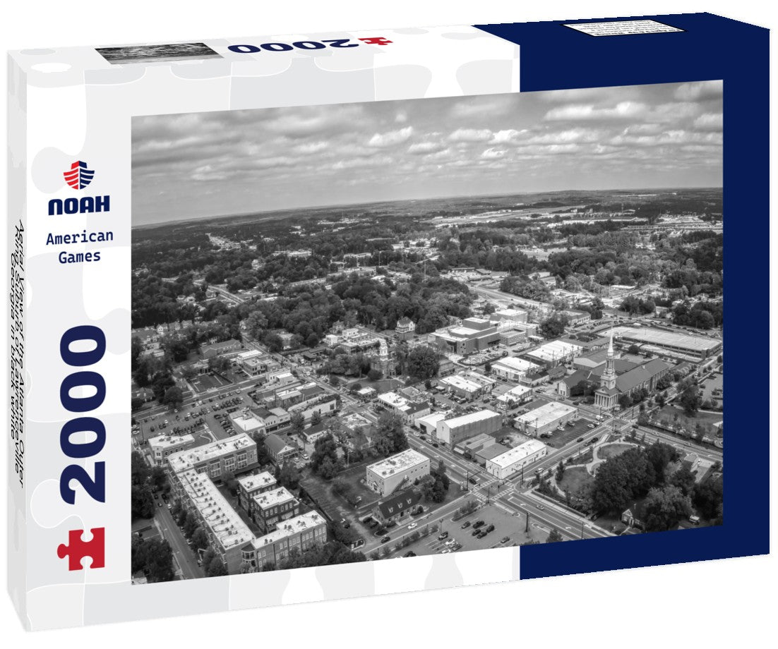 Aerial View of the Atlanta Outer Ring Suburb of Lawrenceville, Georgia 2000pc PuzzleBlack and White