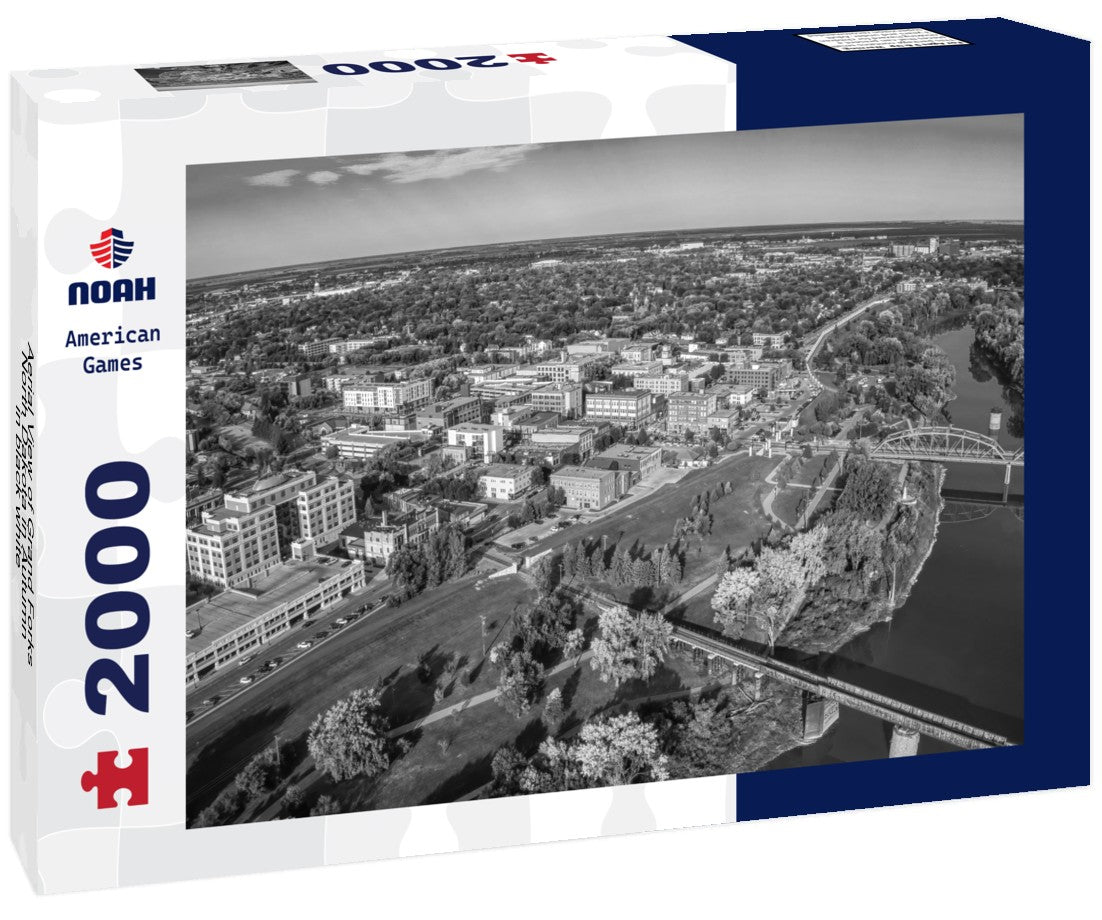 Aerial View of Grand Forks, North Dakota in Autumn 2000pc PuzzleBlack and White