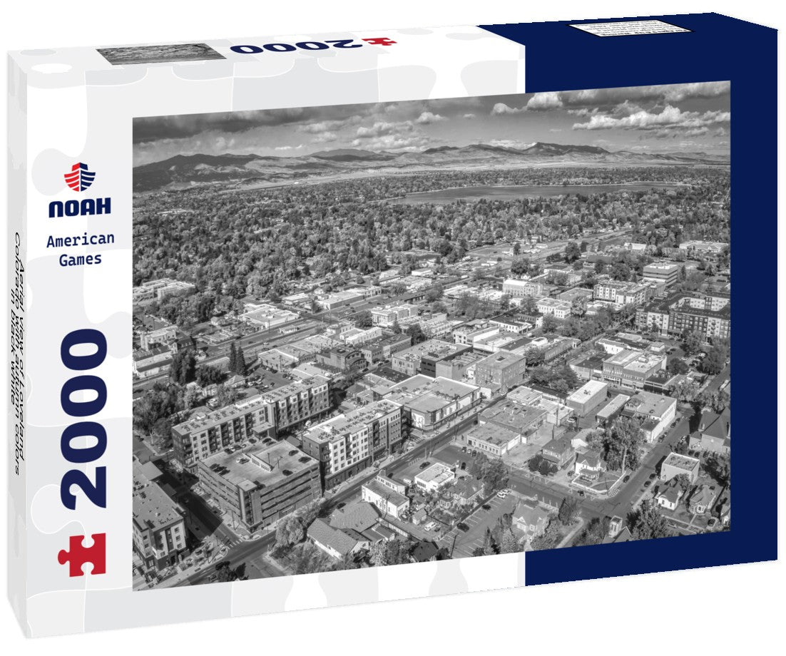 Aerial view of Loveland, Colorado with autumn colors 2000pc PuzzleBlack and White
