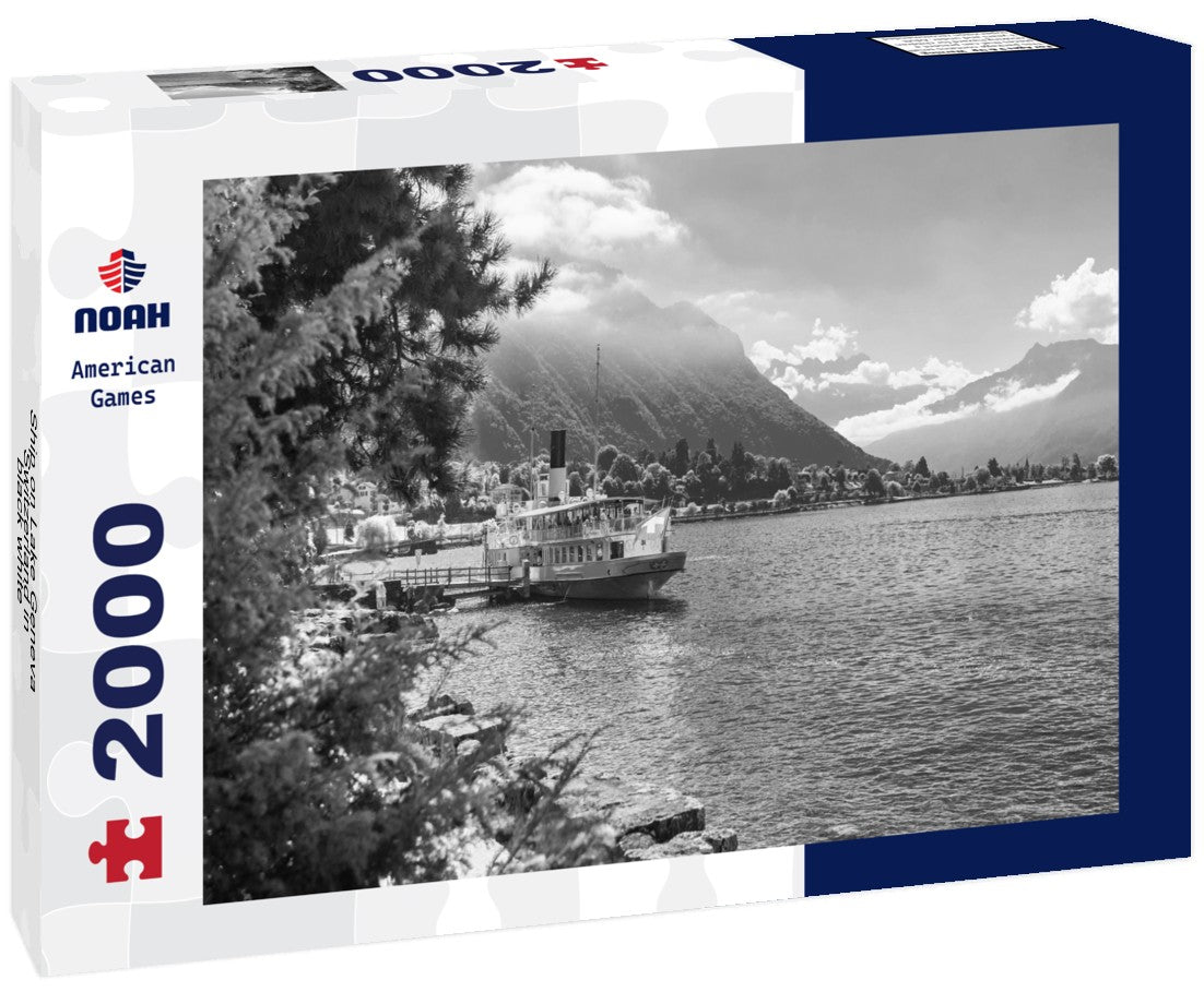 Noah Jigsaw Puzzle Ship on Lake Geneva, Switzerland in black white 2000 pieces