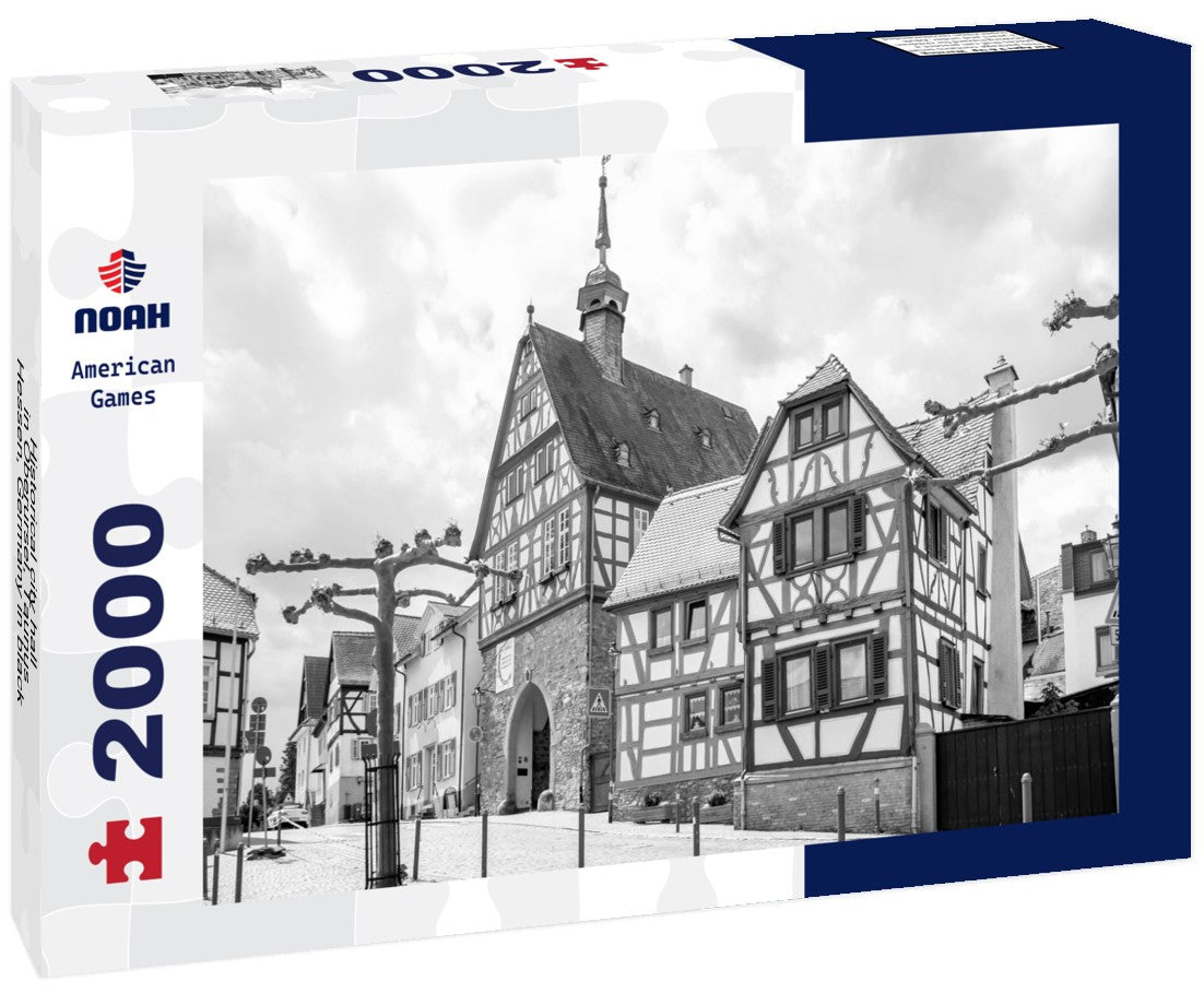 Historical city hall, in Oberursel, Taunus, Hessen, Germany 2000pc PuzzleBlack and White