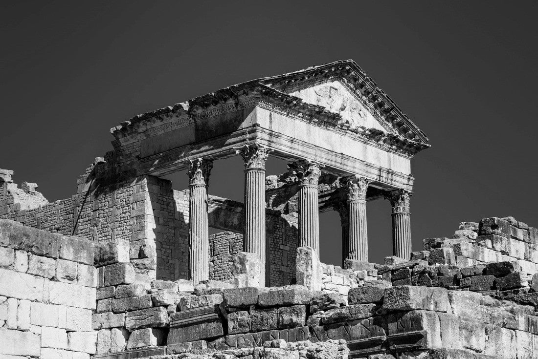 Noah Jigsaw Puzzle The famous archaeological site of Dougga in Tunisia in black white 2000 pieces