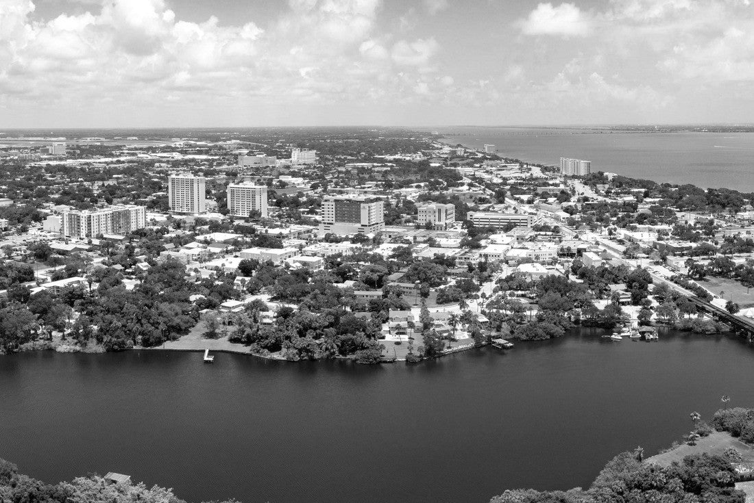 Melbourne, Florida aerial view 2000pc PuzzleBlack and White