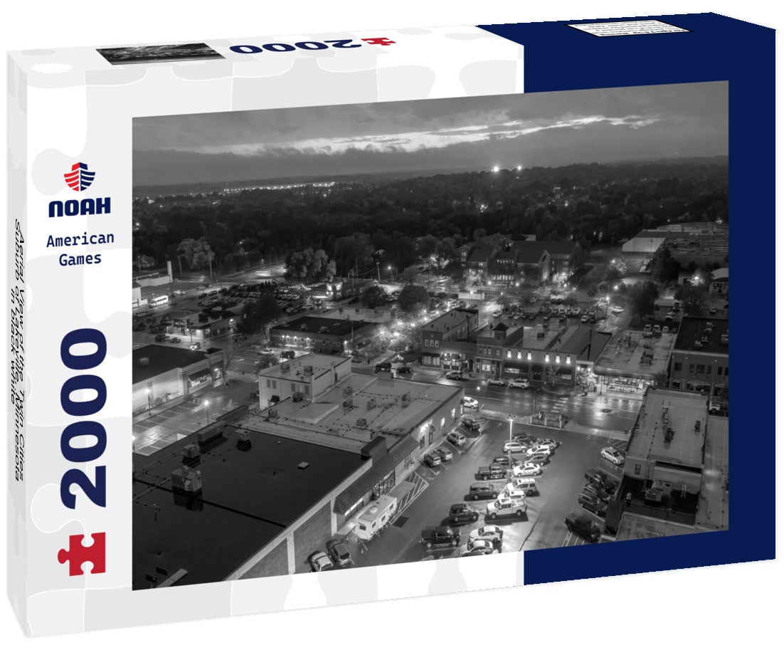 Noah Jigsaw Puzzle Aerial View of the Twin Cities Suburb of Lakeville, Minnesota in black white 2000 pieces