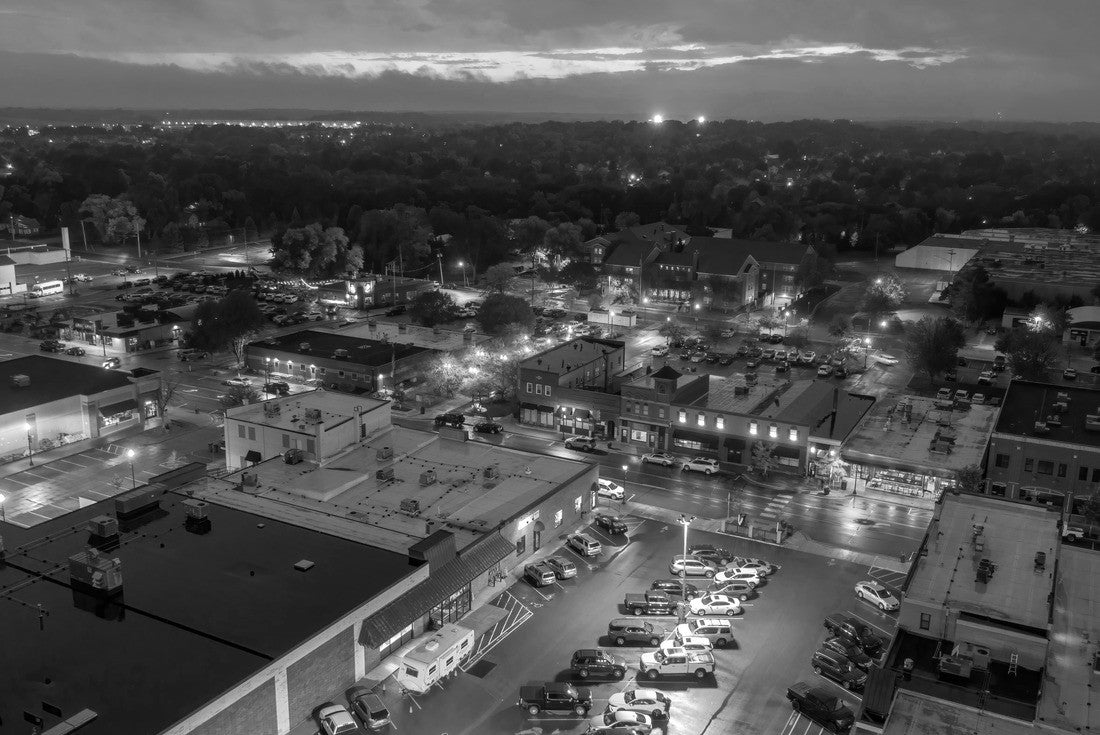 Aerial View of the Twin Cities Suburb of Lakeville, Minnesota 2000pc PuzzleBlack and White