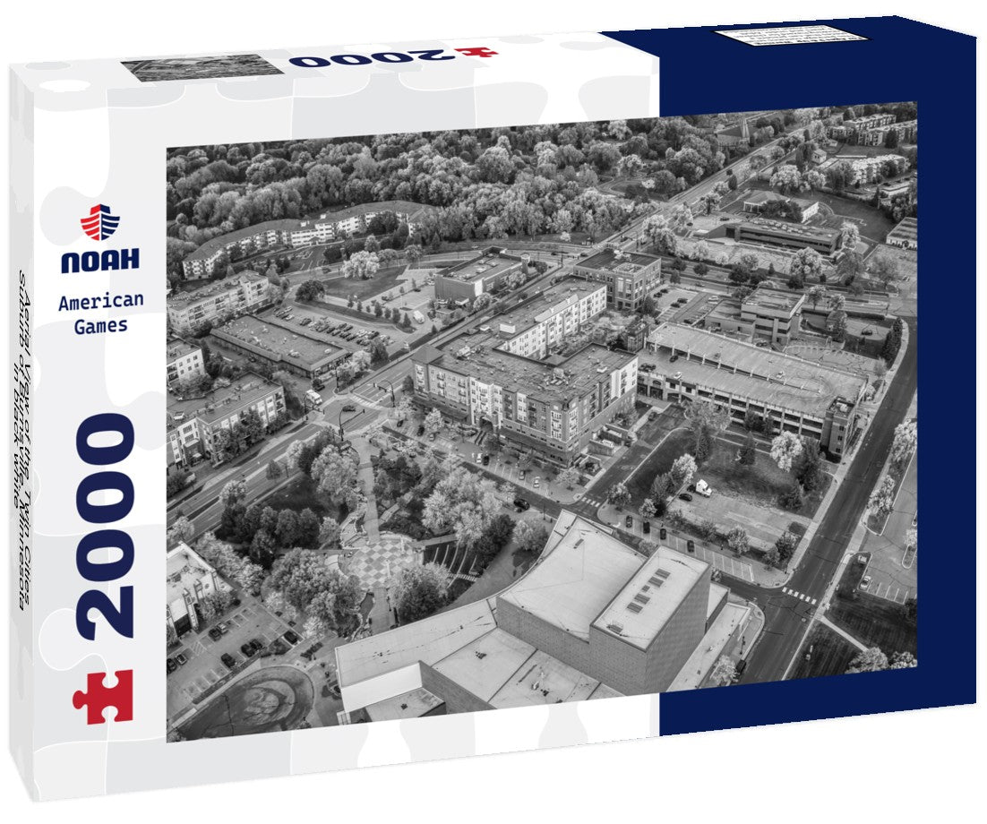 Aerial View of the Twin Cities Suburb of Burnsville, Minnesota 2000pc PuzzleBlack and White