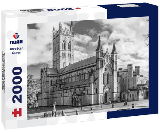 Noah Jigsaw Puzzle Buckfast Abbey Church, Buckfastleigh, Devon, England in black white 2000 pieces