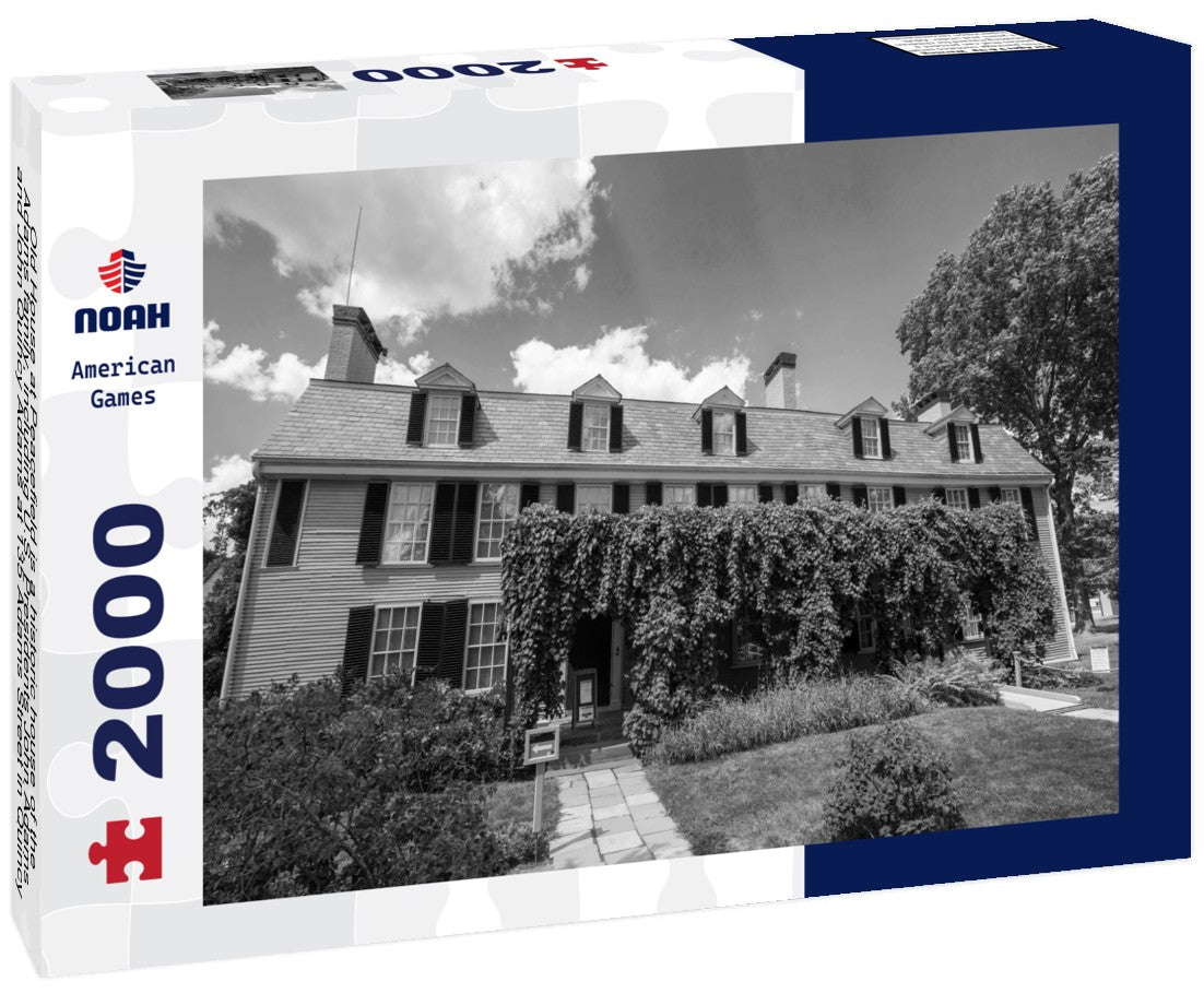 Old House at Peacefield is a historic house of the Adams family, including U.S. Presidents John Adams and John Quincy Adams at 135 Adams Street in Quincy, Massachusetts MA, USA 2000pc PuzzleBlack and White