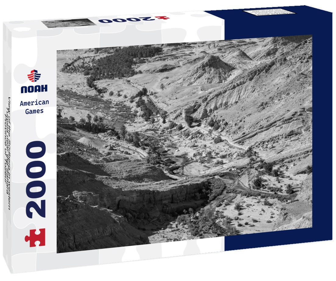Noah Jigsaw Puzzle View of the Südberg in western Tunisia near the Sahara - Province of Tozeur - Tunisia in black white 2000 pieces