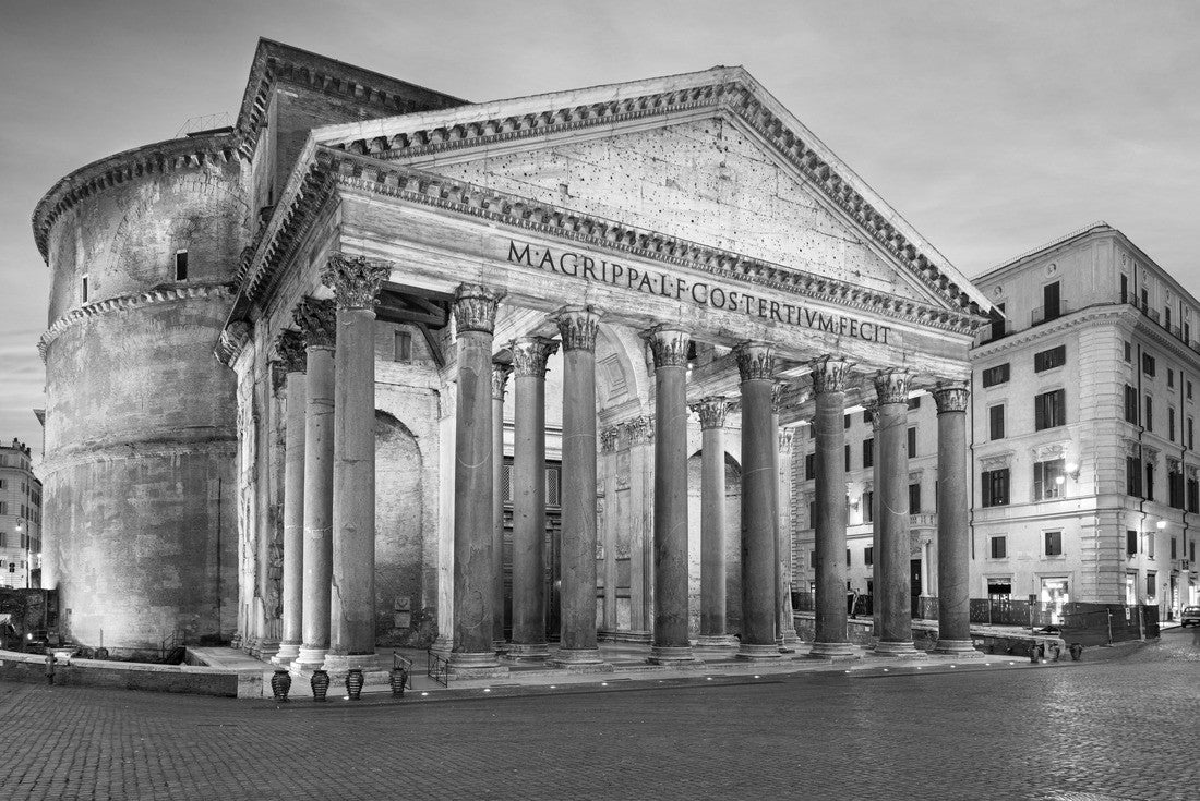 Noah Jigsaw Puzzle Rome, Italy at the Pantheon, an ancient Roman temple from the 2nd century in black white 2000 pieces