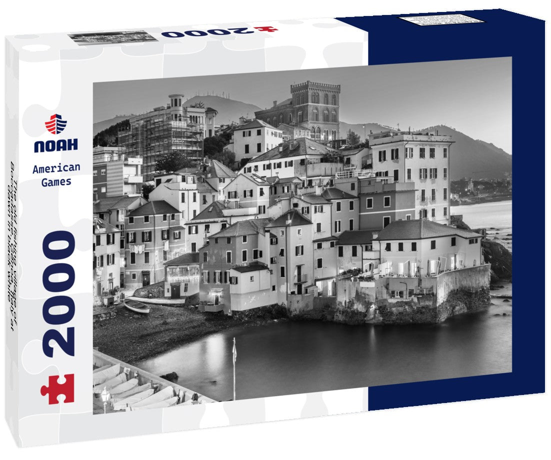 The old fishing village of Boccadasse, Genoa, Italy at dawn 2000pc PuzzleBlack and White